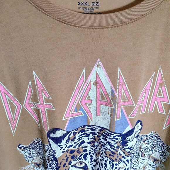 Def Leppard Graphic T-Shirt Leopard Animal Print XXXL 3XL Band Tee - Picture 3 of 9